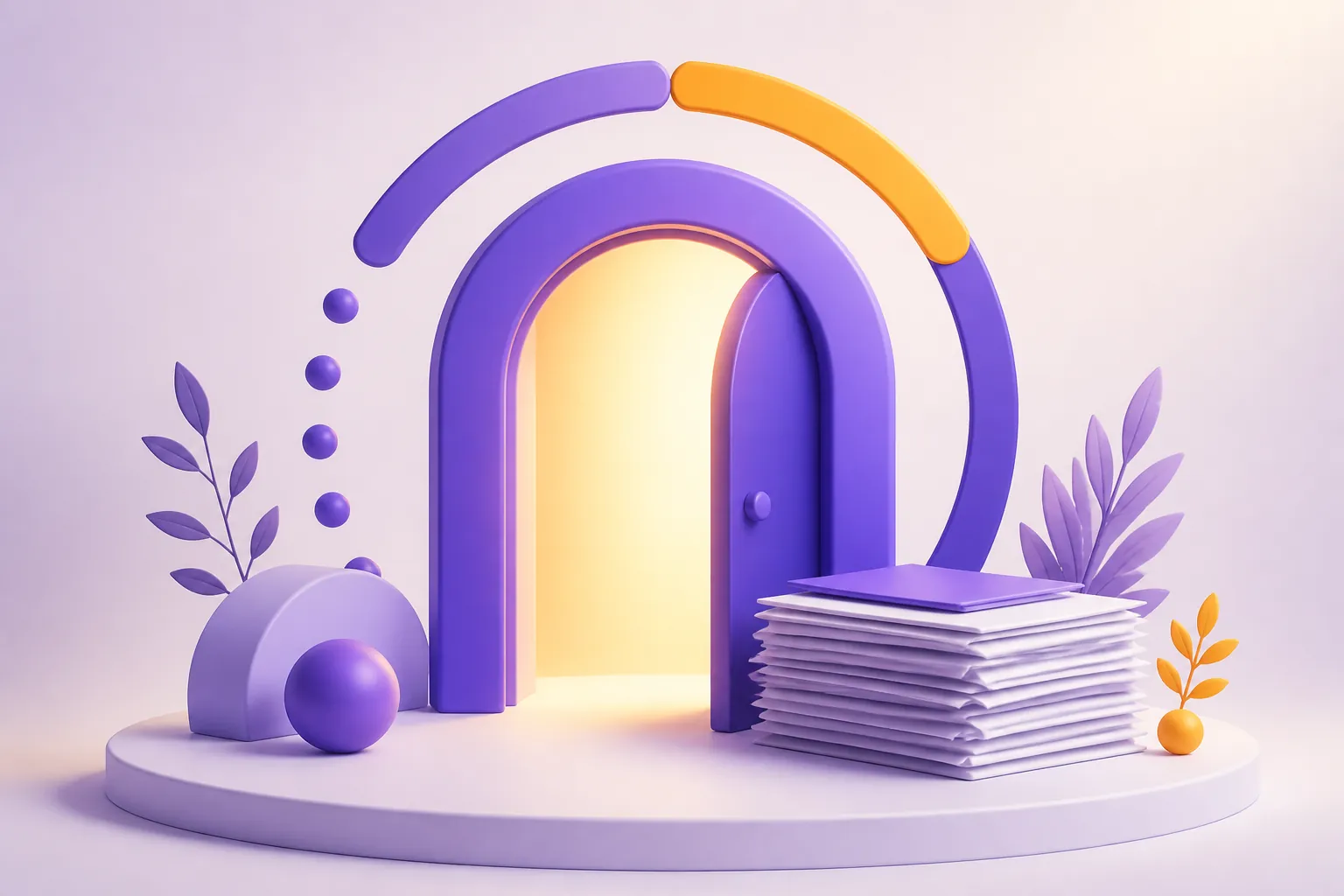 Une porte violette s’ouvre après la complétion d’un compteur circulaire.