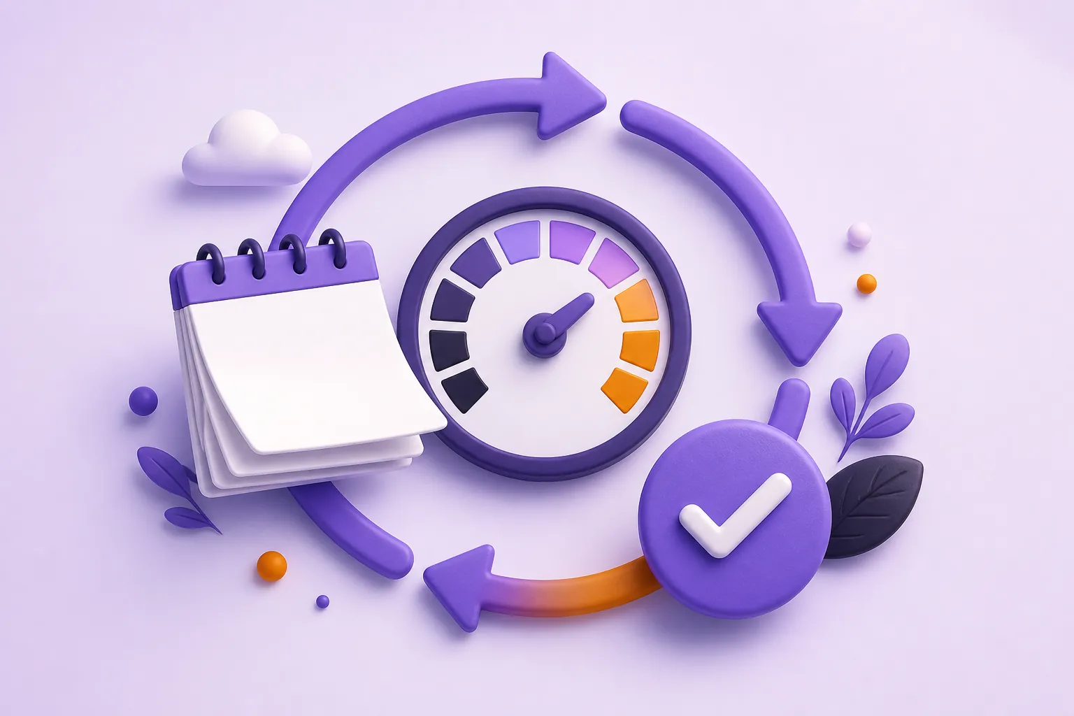 Un cycle annuel entoure un compteur d’heures et une validation finale.